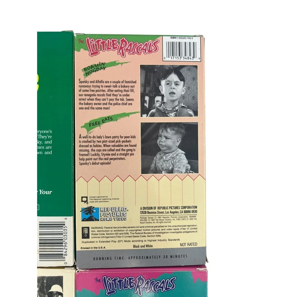 THE LITTLE RASCALS / OUR GANG TV Show & Movie Lot 7 VHS Tapes 80s 90 Tested